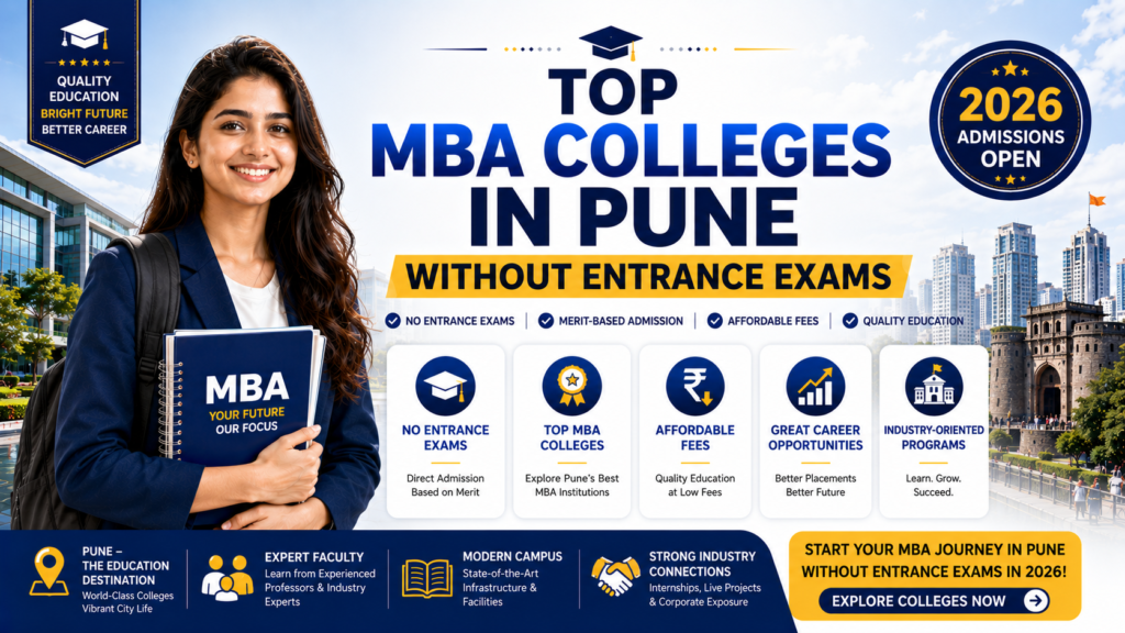 Top MBA colleges in Pune offering direct admission without CAT score for 2026