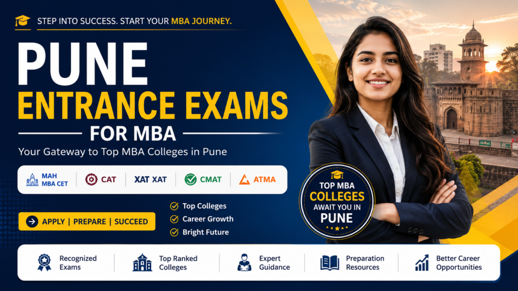 Students preparing for Pune entrance exams for MBA admission 2026 like MAH CET and SNAP