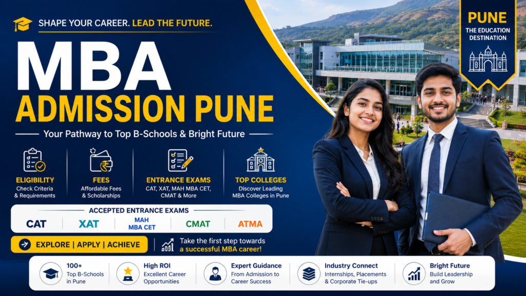 Students walking on a premier MBA college campus in Pune for 2026 admissions