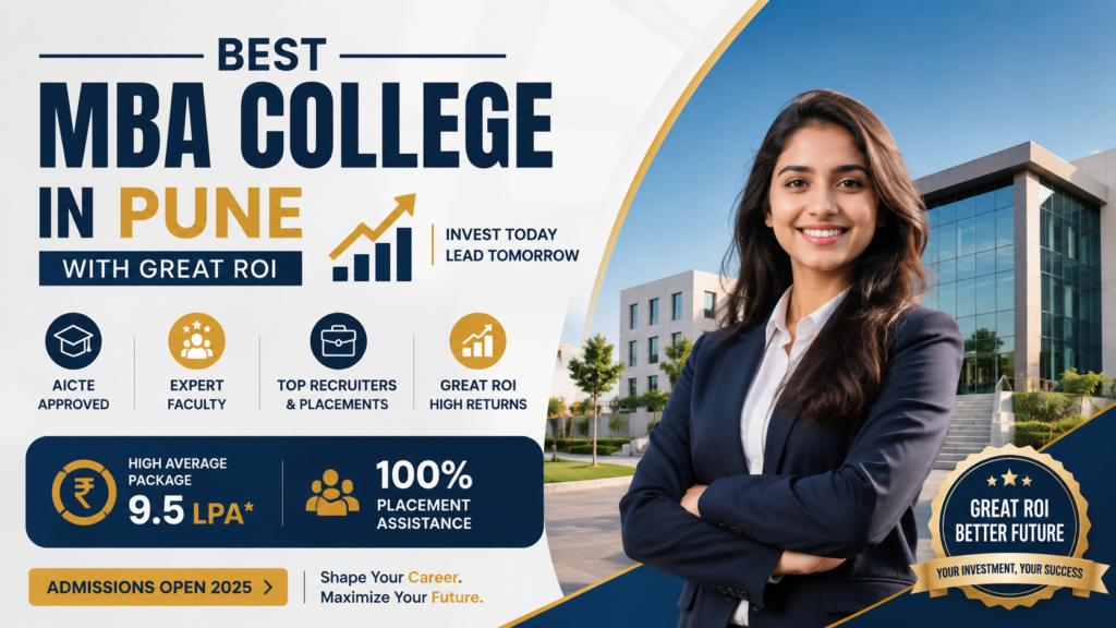 Students calculating ROI for top MBA colleges in Pune based on fees and placement packages