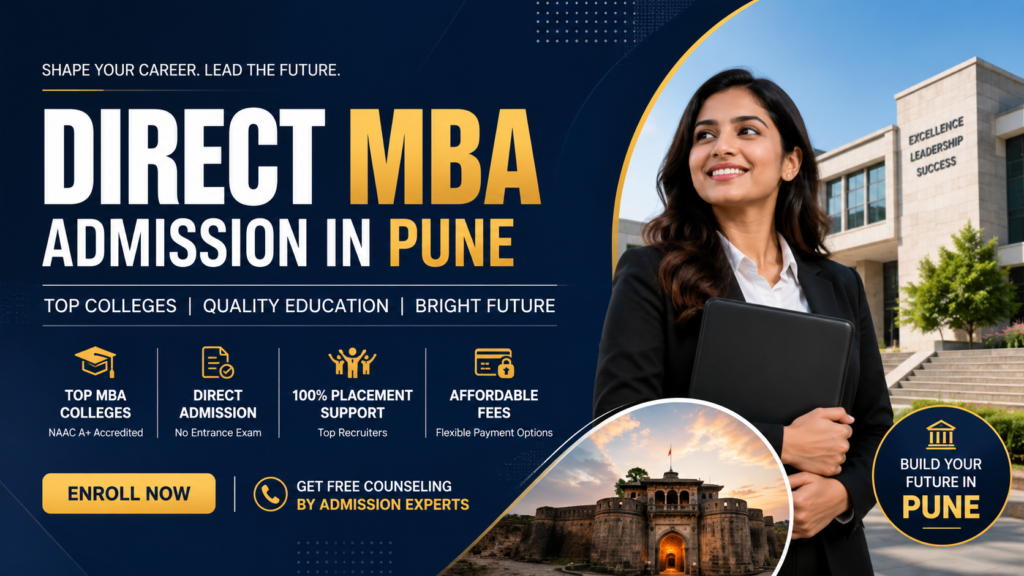 Students walking on a premier MBA college campus in Pune for direct admission 2027