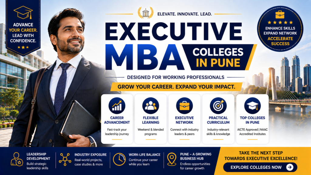 Top Executive MBA colleges in Pune comparison table with fees and duration