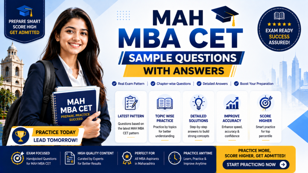  MAH MBA CET 2027 exam pattern and section weightage infographic