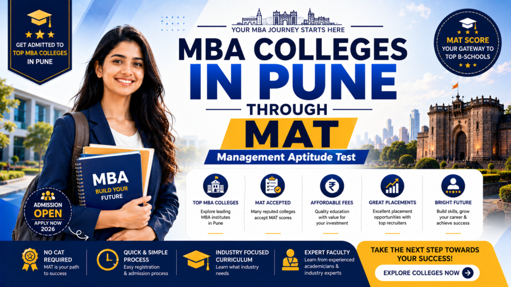 Student checking the list of top MBA colleges in Pune through MAT cutoff and admission process