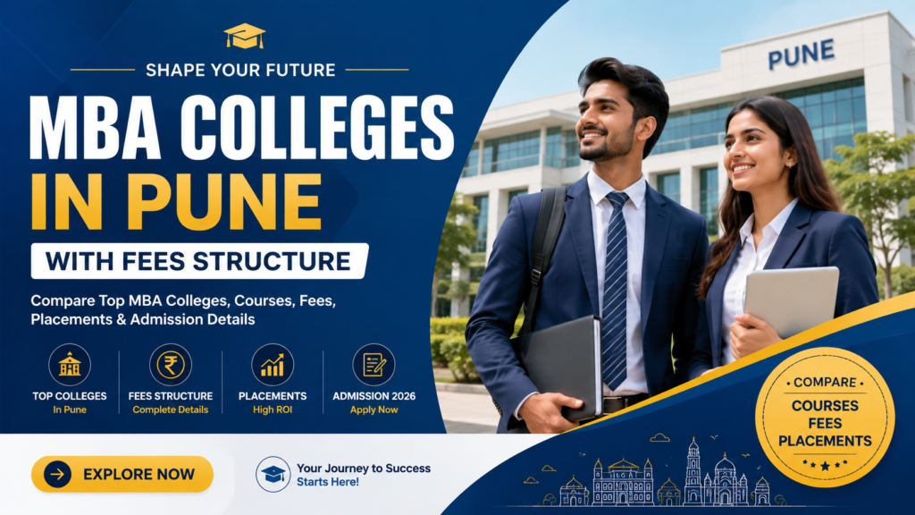Students comparing MBA colleges in Pune with fees structure and placement packages