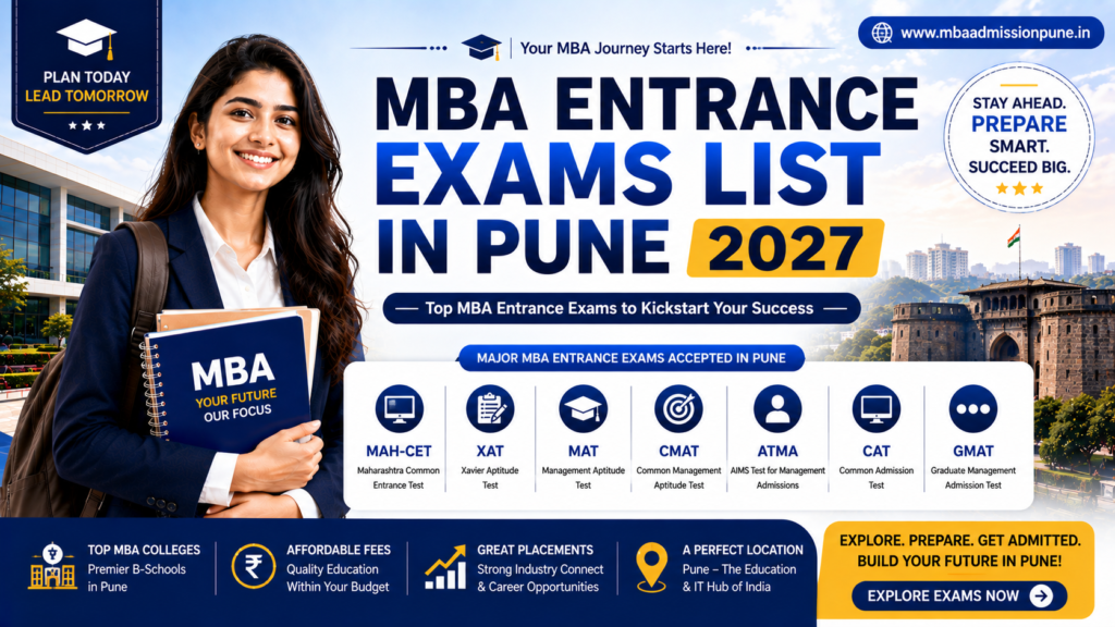 MBA Entrance Exams List in Pune 2027 comparison table with dates and colleges