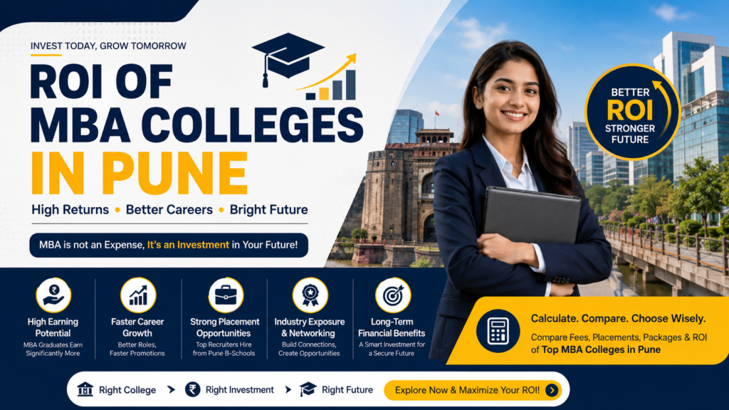  Students calculating the return on investment (ROI) for top MBA colleges in Pune based on fees and placement packages