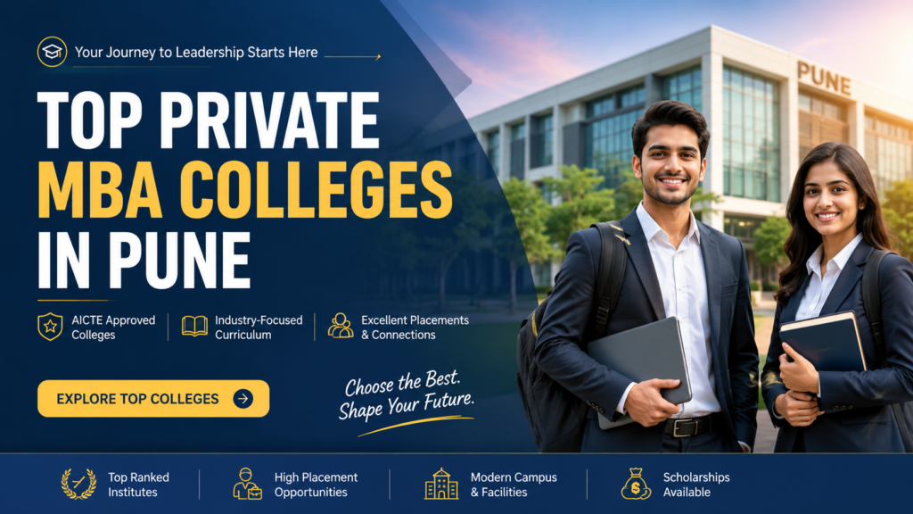 Top Private MBA Colleges in Pune campus building for Admission 2027